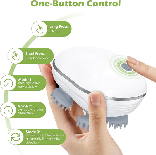 360° Head & Scalp Massager – Rechargeable, Detachable, and Ergonomic