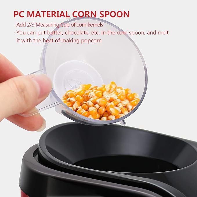 Hot Air Popcorn Maker – 1200W Oil-Free Electric Popper for Healthy Snacks