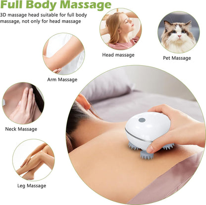 360° Head & Scalp Massager – Rechargeable, Detachable, and Ergonomic