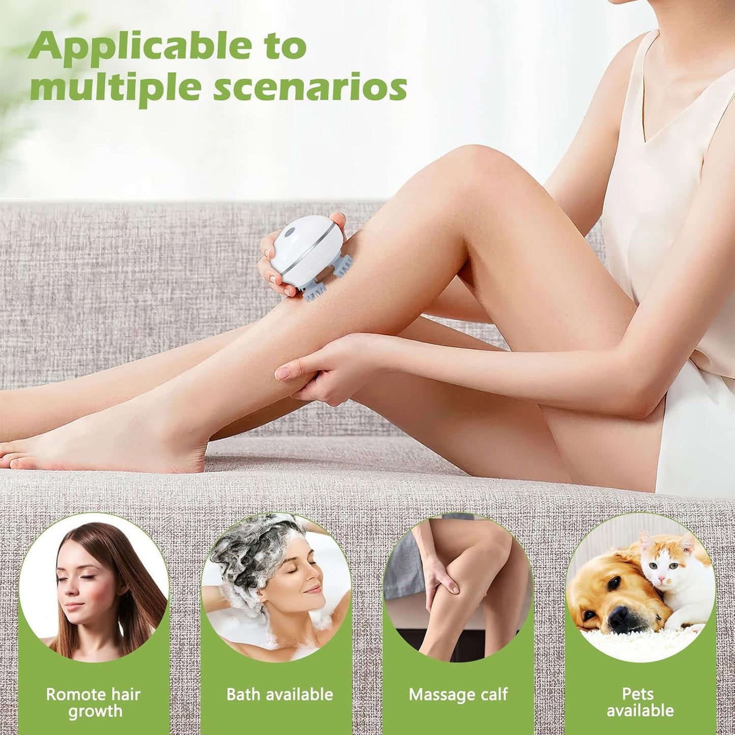 360° Head & Scalp Massager – Rechargeable, Detachable, and Ergonomic