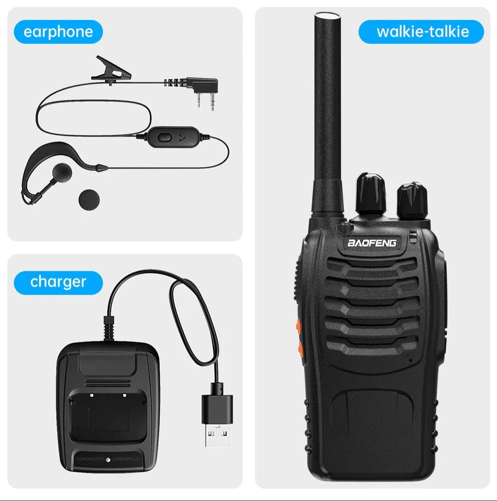 Long Range Walkie Talkie – 5KM Two-Way Radio with 16 Channels & LED Flashlight
