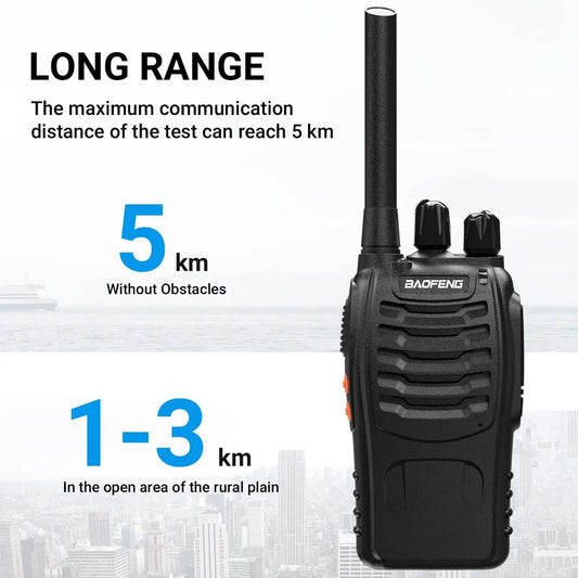 Long Range Walkie Talkie – 5KM Two-Way Radio with 16 Channels & LED Flashlight