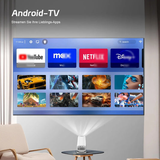 Smart Portable Projector 5G 4K Support | Android 11.0, WiFi 6, Bluetooth 5.0 | 180° Rotatable Mini Home Cinema & Outdoor Movie Projector (130" Display)